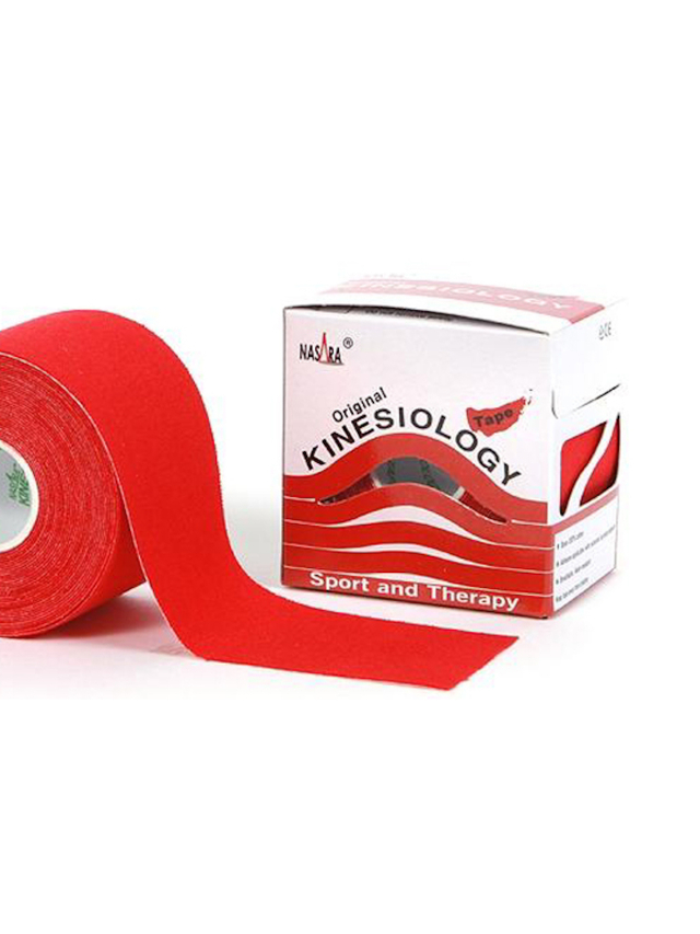 Nasara Kinesiologisches Tape, rot 5 cm x 5 m