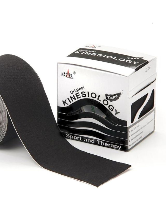 Nasara Kinesiologisches Tape, schwarz 5 cm x 5 m