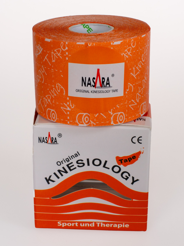 Nasara Kinesiologisches Tape, orange 5 cm x 5 m