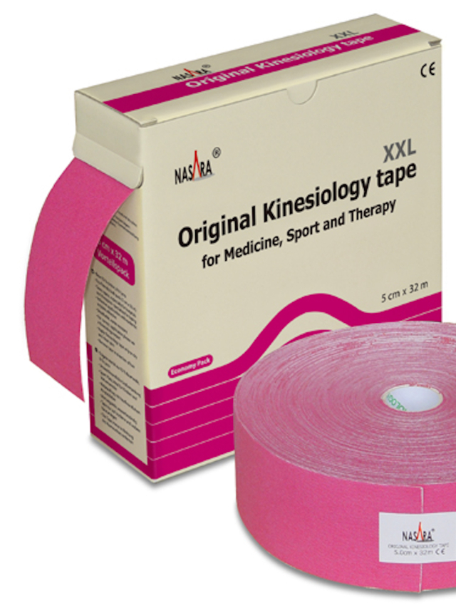 Nasara Kinesiologisches Tape, pink 5 cm x 32 m