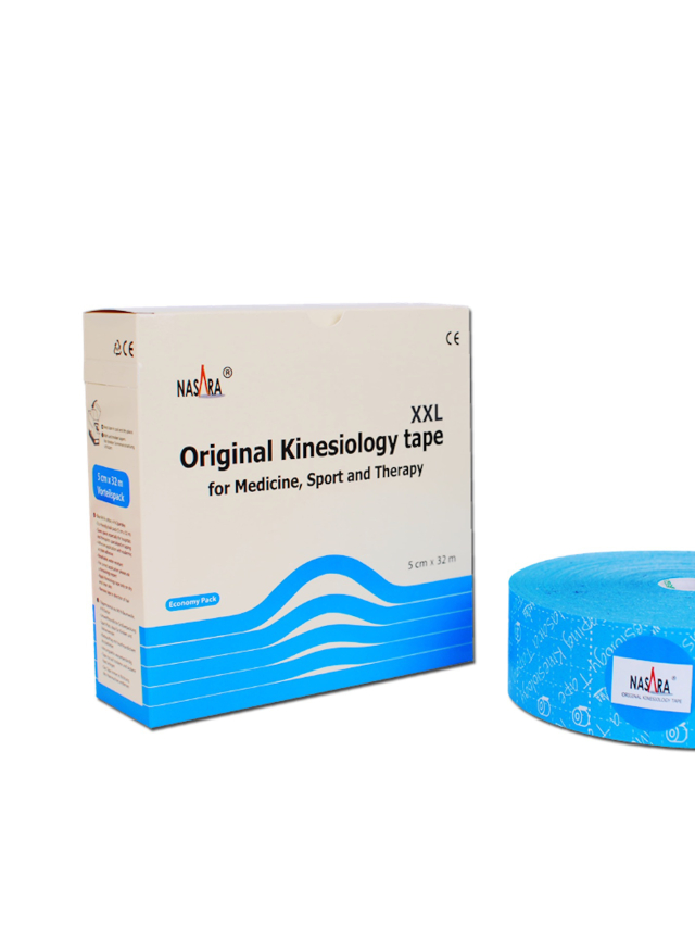 Nasara Kinesiologisches Tape, blau 5 cm x 32 m