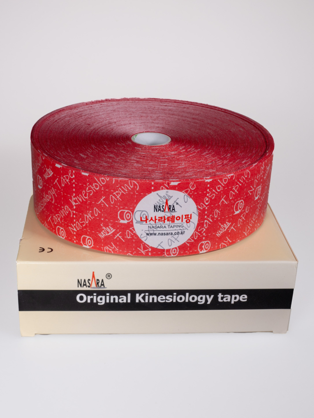 Nasara Kinesiologisches Tape rot, 5 cm x 32 m