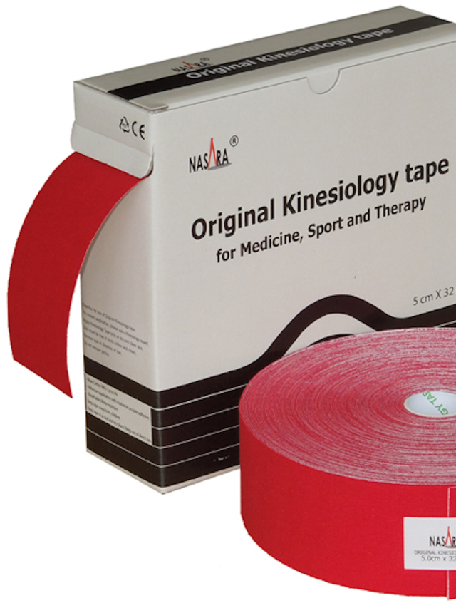 Nasara Kinesiologisches Tape rot, 5 cm x 32 m