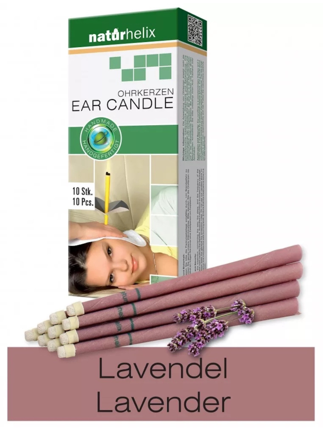 10er Packung Naturhelix Ohrkerzen Lavendel-Öl