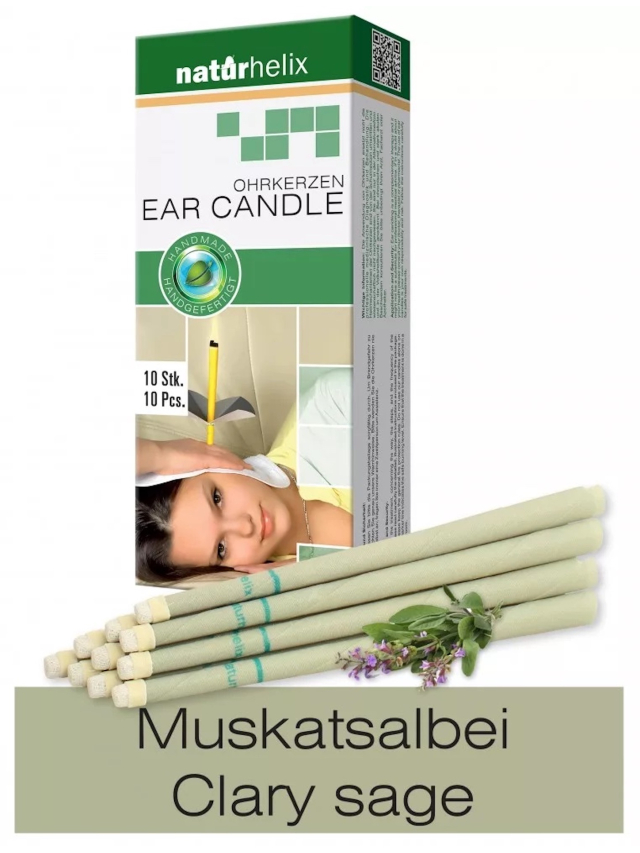 10er Packung Naturhelix Ohrkerzen Muskatsalbei-Öl