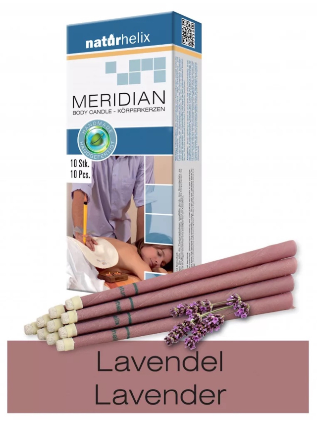 10er Packung Naturhelix Körperkerzen mit Lavendel-Öl