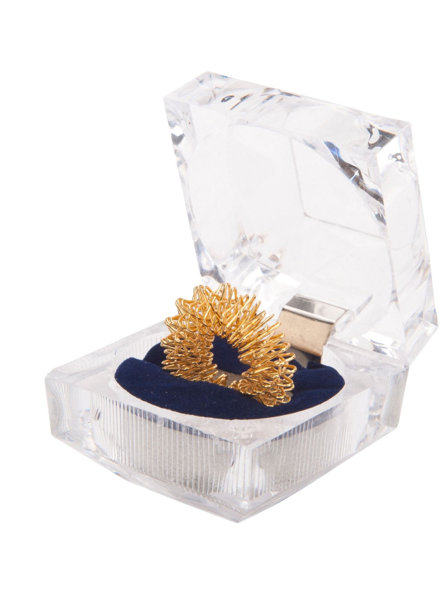 Massagering, Akupressurring, groß, Gold in Dose