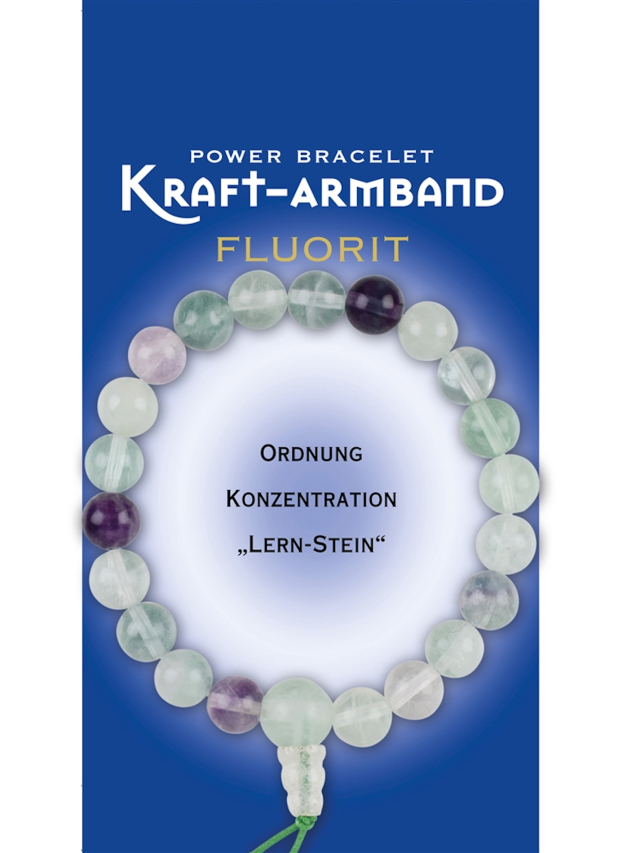 Kraft-Armband Fluorit. Ordnung, Konzentration, Lern-Stein