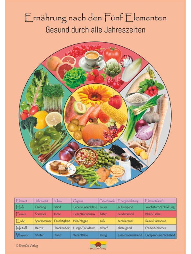 Ernährung nach den Fünf Elementen Schaubild