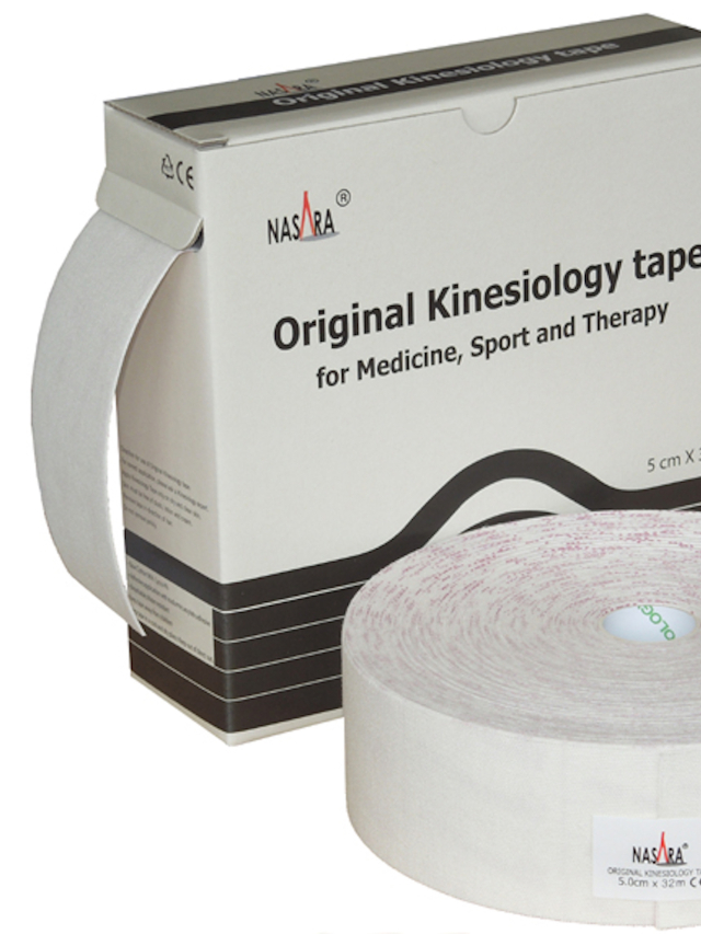 Nasara Kinesiologisches Tape weiss, 5 cm x 32 m
