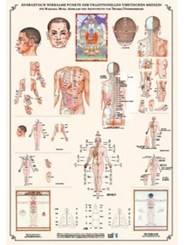 Plakat Tibetische Heilmassage und Moxabustion