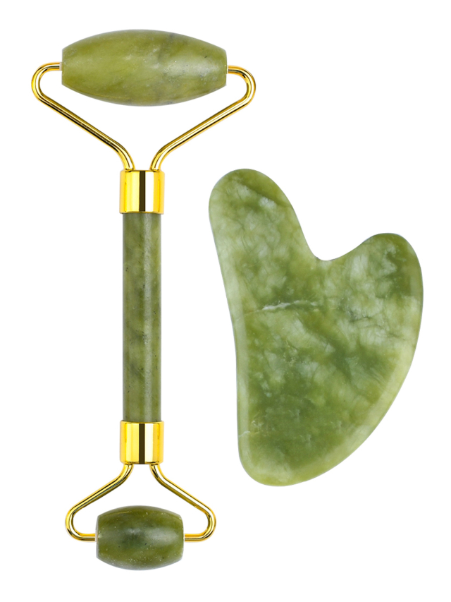 Beauty Roller und Gua Sha Set Grüne Jade - Nature