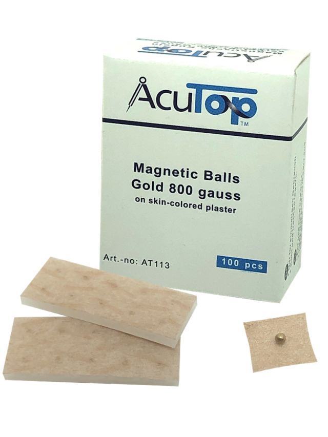 AcuTop Magnetische Ohrkugeln, gold 800 Gauss, 100 Stück