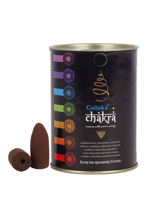 Goloka Räucherkegel für Rückfluss-Räuchergefäße (Backflow) Chakra