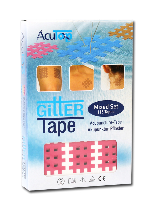AcuTop Gitter Tape, Mix Set (TypA in pink; TypB in beige; TypC in blau)