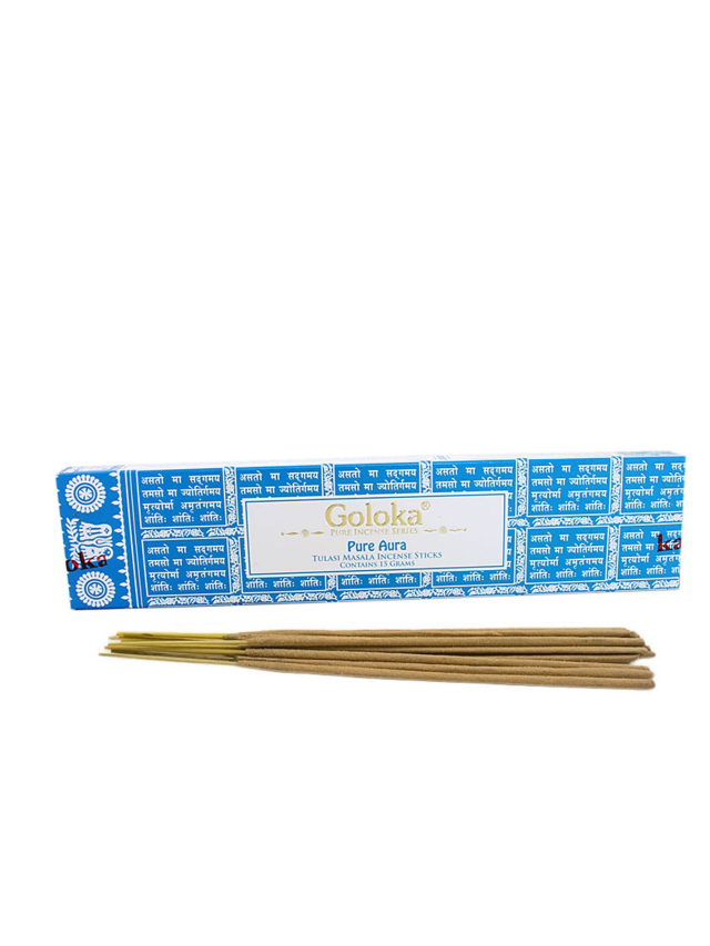 Goloka Masala Räucherstäbchen, Pure,Aura-Tulsi, 15g