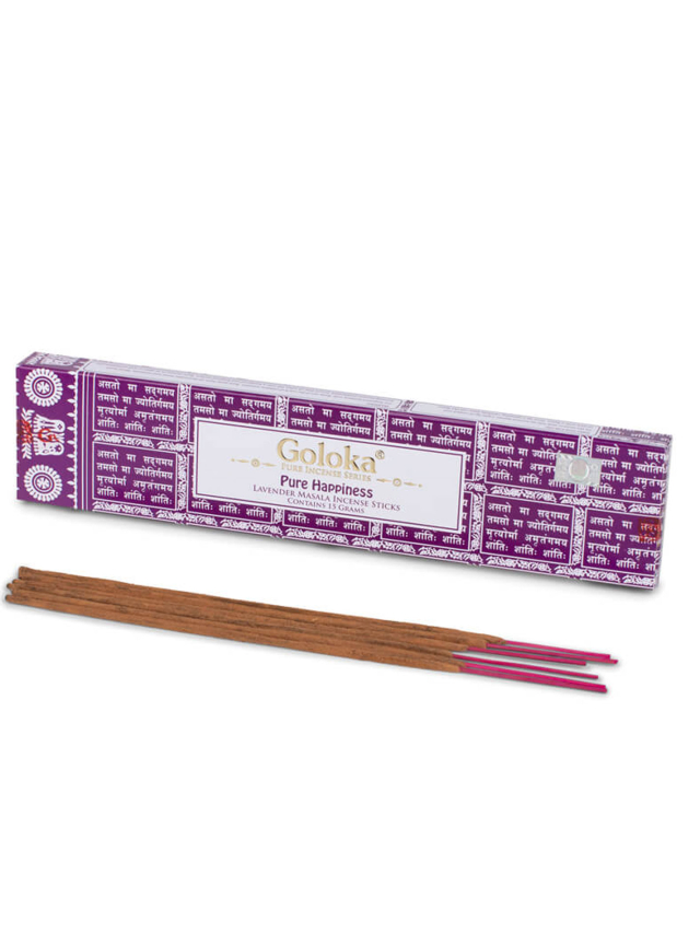 Goloka Masala Räucherstäbchen, Pure Happiness - Lavendel, 15g