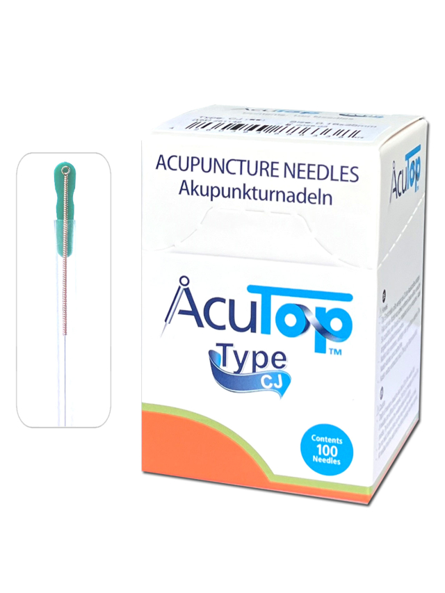 0,12 x 25mm AcuTop Nadel Typ CJ, Kupferwendelgriff mit Führungsrohr, silikonisiert, 100 Stück