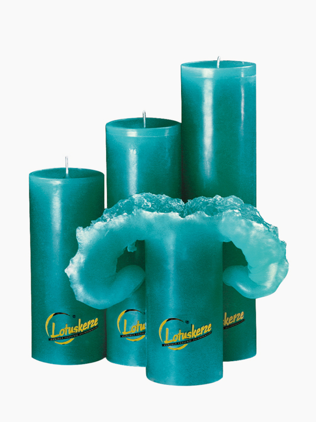 Candela Lotuskerze Trend türkis, 28 cm