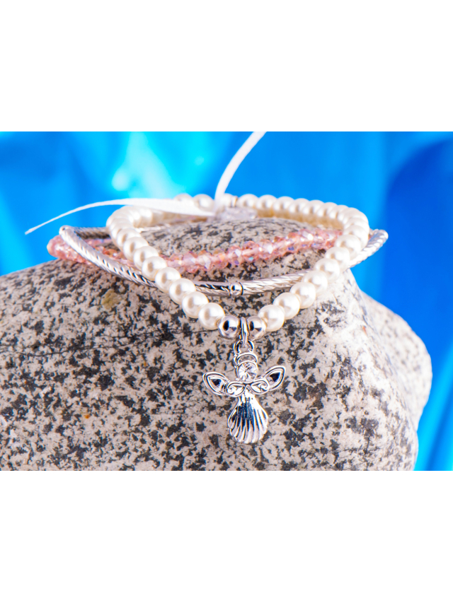Schutzengelarmband rose - 3er Set