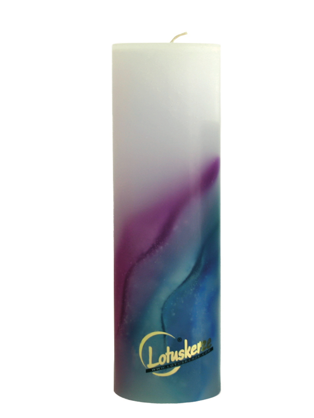 Lotuskerze Art Blue Passion Gr. 1- 18 cm