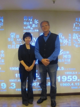 Chen Yan und Walter Fehlinger bei Radio Beijing am 16. Oktober 2013