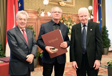 Bundespräsident a. D. Dr. Heinz Fischer, Mag. Walter Fehlinger, Dr. Helmut Sohmen. Fotoabdruck für Medienzwecke honorarfrei, © Stadt W/e//PID, Fotograf Jobst
