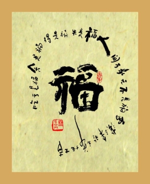 Xue Mo's Beautiful Calligraphy About Chinese Word “Blessing”