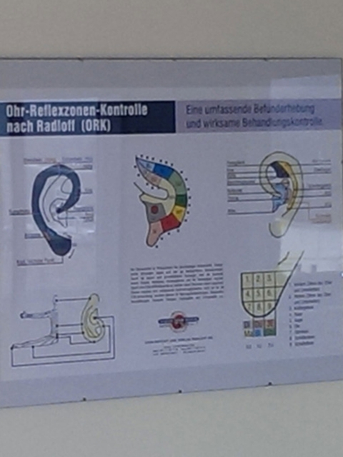 Wandtafel Ohr-Reflexzonen-Kontrolle