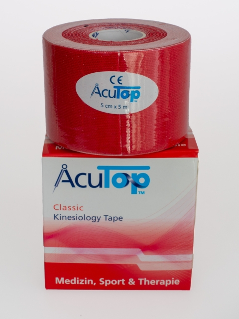 AcuTop Kinesiology Tape, rot, 5cm breit und 5 Meter lang