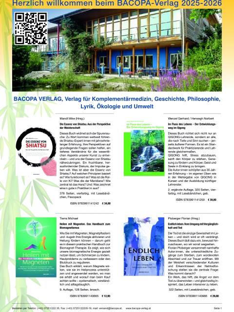 Bacopa Verlagsflyer 2025/2026. A4 mit acht Seiten