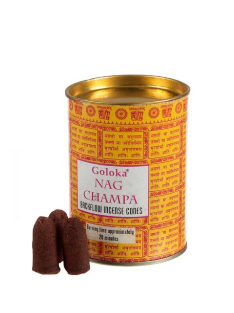 Goloka Räucherkegel für Rückfluss-Räuchergefäße (Backflow) Nag Champa