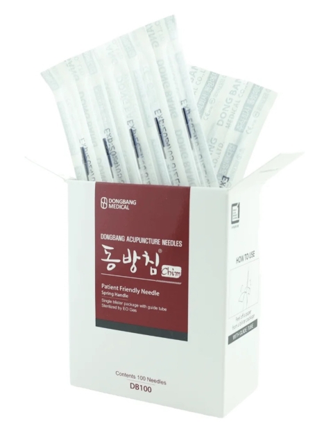 DB100 0,25 x 30mm Dongbang Akupunkturnadeln, 100 Stück Packung, mit Führungsrohr