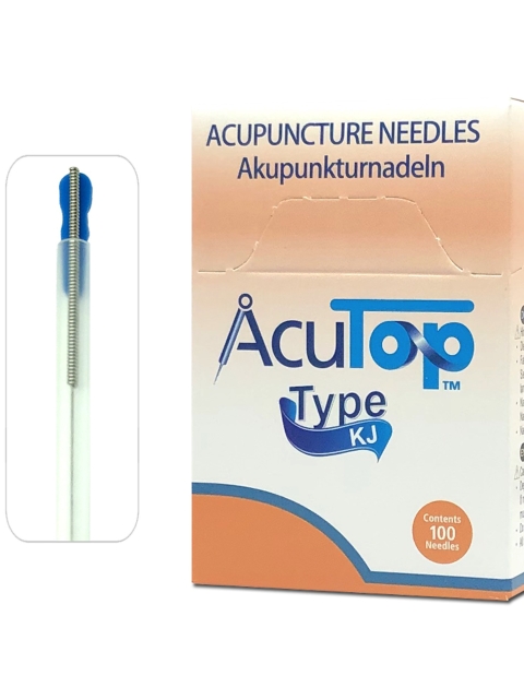 0,20 x 30mm AcuTop Nadel Typ KJ, Stahlgriff, Korean Style, silikonisiert mit Führungsrohr, 100 Stück