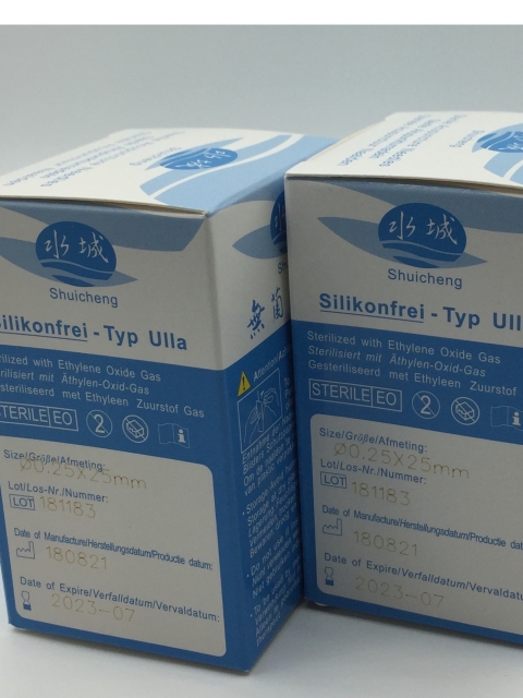 0,30 x 40mm, Shuicheng-Akupunkturnadeln Typ Ulla, 100 Stück mit Kupferwendelgriff