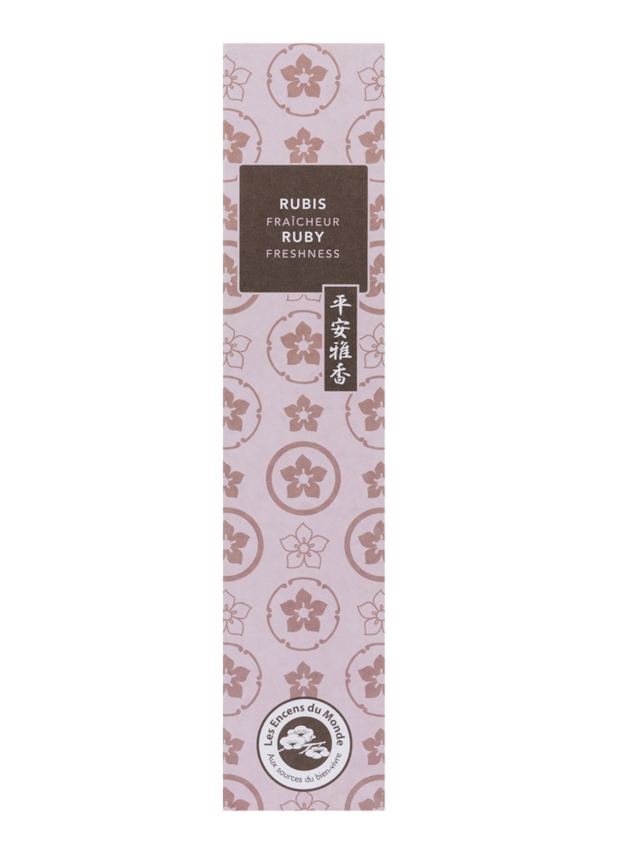 Rubin Frische, 40 Stk. japanische Räucherstäbchen mit Halter